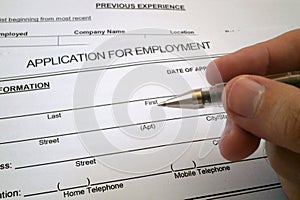 Application for employment form