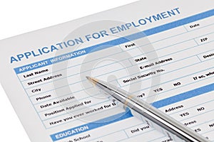 Application for employment form