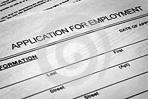 Application for Employment to Get a Job Recession Profession