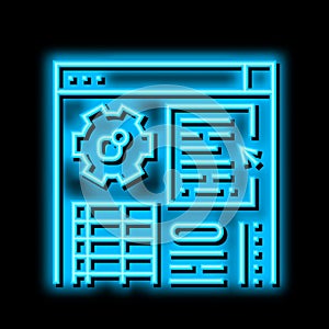 application erp neon glow icon illustration