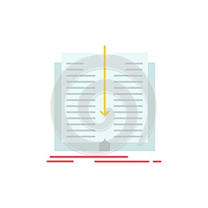 Application, File, Transfer, Book  Flat Color Icon. Vector icon banner Template
