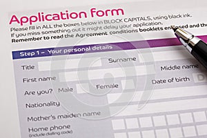 Application form