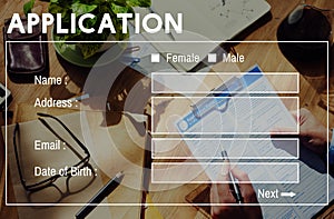 Application Form Interface Webpage Register Concept
