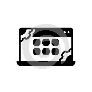 Black solid icon for Application, website and computer