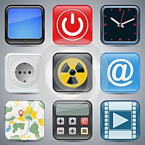 Application icons vector set 1