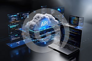 Application interface model: program link, input request, output response, code module, software portal, function