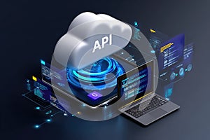Application interface model: program link, input request, output response, code module, software portal, function