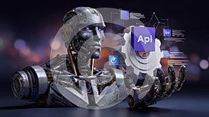 Application interface model: program link, input request, output response, code module, software portal, function