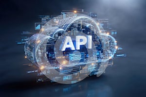 Application interface model: program link, input request, output response, code module, software portal, function