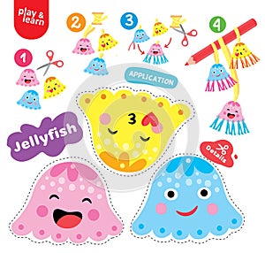 Application Jellyfish Kid Game Printable Worksheet Vector