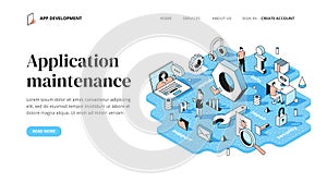 Application Maintenance Isometric Concept