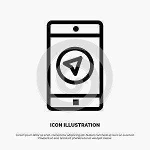 Application, Message, Mobile Apps, poniter Line Icon Vector