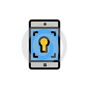 Application, Mobile, Mobile Application, Screen  Flat Color Icon. Vector icon banner Template