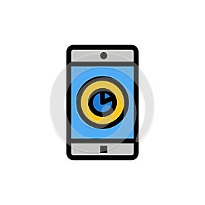 Application, Mobile, Mobile Application, Time  Flat Color Icon. Vector icon banner Template