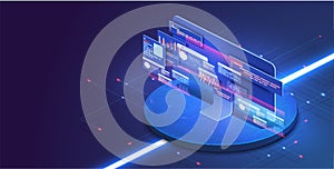 Application of PC with business graph and analytics data on isometric computer. Analysis trends and software development
