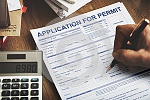 Application for Permit Form Authority Concept photo