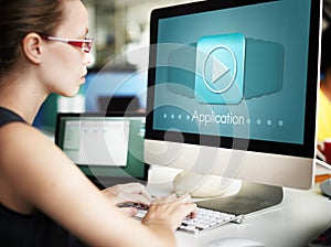 Application Program Icon Apply Career Concept