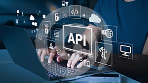 Application Programming Interface (API) Concept â Developer Working on Secure Data Connectivity