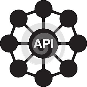 Application programming interface api connectivity as vector icon for network