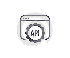 Application programming interface. API logo design vector design and illustration.