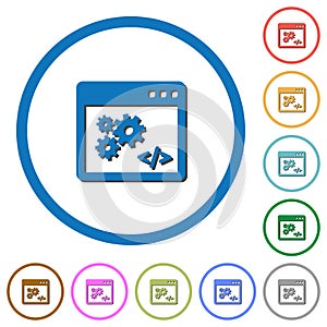 Application programming interface icons with shadows and out photo