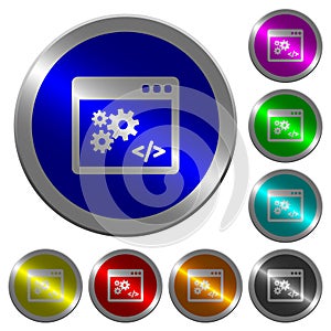 Application programming interface luminous coin-like round color buttons