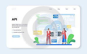 Application programming interface web banner or landing page.