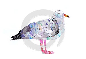 Application `Seagull` on a white background. Children`s creativity