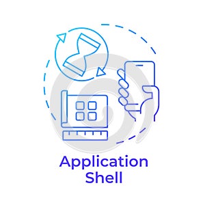 Application shell blue gradient concept icon