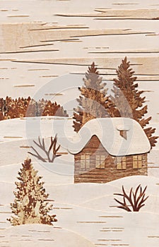 Application: small house under fur-trees