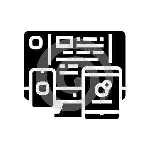 application software glyph icon vector illustration