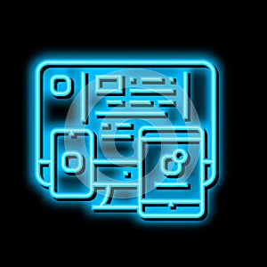 application software neon glow icon illustration