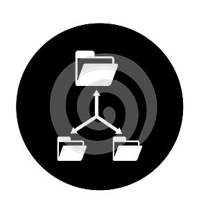 Application structure, folder, folder structure icon. Black vector graphics