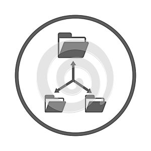 Application structure, folder, folder structure icon. Gray vector graphics