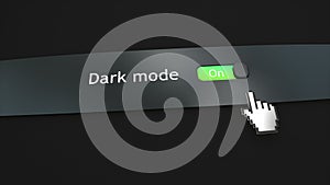 Application system setting Dark mode enable.