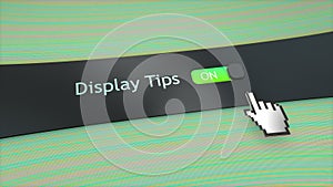 Application system setting Display tips enable.