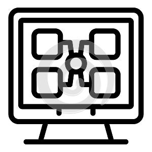 IT application testing icon outline vector. Beta version evaluator photo