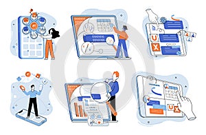 Application testing metaphor. Vector. App test, boot camp training for app before it gets released Software testing
