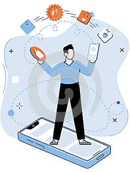 Application testing metaphor. Vector. App test, proving ground where apps robustness is checked Software testing