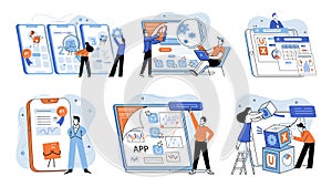 Application testing metaphor. Vector. Application testing, refining process that ensures smooth ride for software