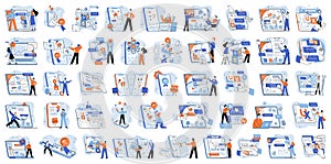 Application testing metaphor. Vector. Application testing, safety check ensuring glitch-free user experiences