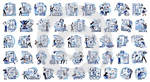 Application testing metaphor. Vector. App test, proving ground where apps robustness is checked Software testing