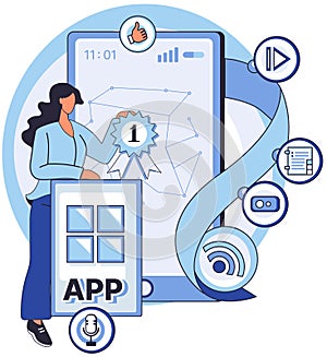 Application testing metaphor. Vector. Software testing, filter that keeps malfunctioning code from entering system
