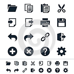 Application toolbar icons