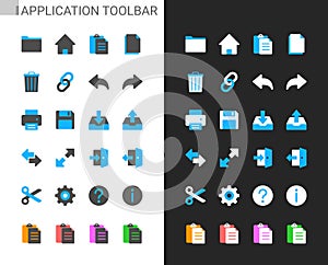 Application toolbar icons light and dark theme photo