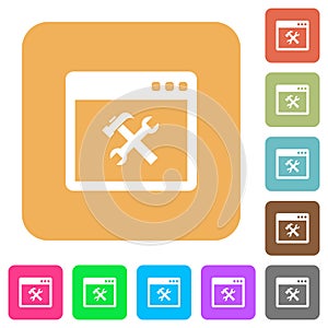 Application tools rounded square flat icons