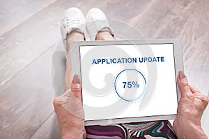 Application update concept on a tablet