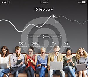 Application Usage Graph Chart Concept