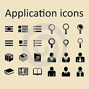 Application vector icons for site or app