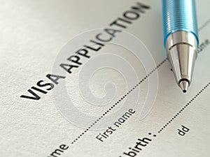 Application for visa